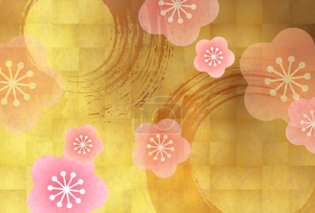 Téléchargez les illustrations : Ume motif japonais Fond de fleur - en licence libre de droit