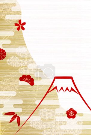 Ilustración de Fuji Nengajo patrones japoneses Antecedentes - Imagen libre de derechos