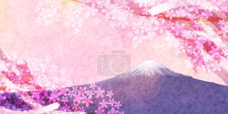 Kwiat wiśni Fuji Akwarela Tło