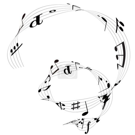 Ilustración de Notas musicales partitura música iconos - Imagen libre de derechos