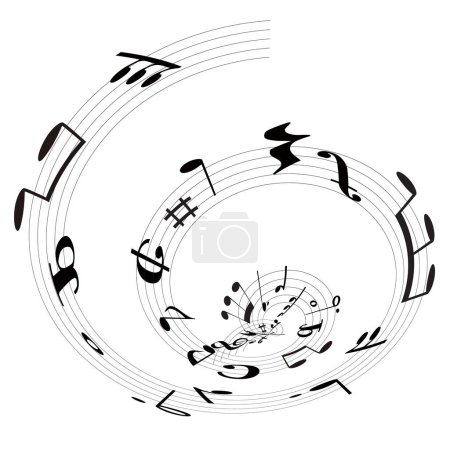 Ilustración de Notas musicales partitura música iconos - Imagen libre de derechos