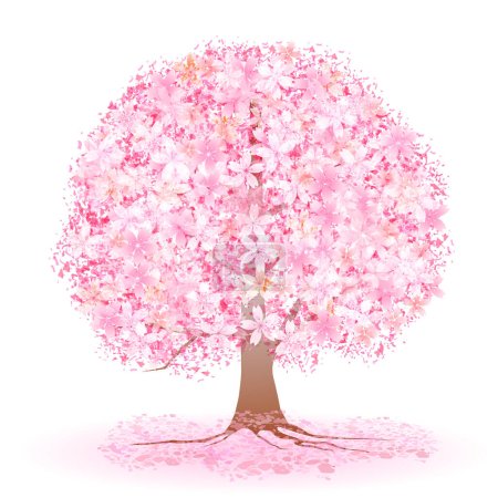 Illustration for Cherry blossom spring watercolor icon - Royalty Free Image