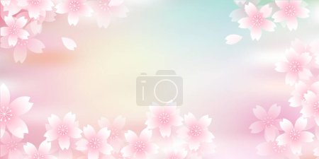 Illustration for Cherry Blossoms Japanese Pattern Watercolor Background - Royalty Free Image