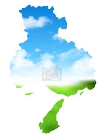 Ilustración de Mapa del cielo del paisaje del prado de Hyogo - Imagen libre de derechos
