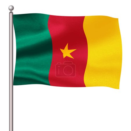 Ilustración de Camerún bandera país polo icono - Imagen libre de derechos