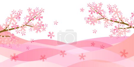 Cherry Blossoms Japanese Pattern Watercolor Background