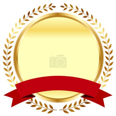 medal gold ribbon circle icon