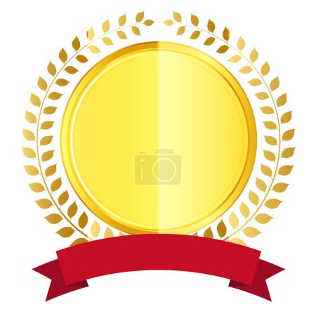 medal gold ribbon circle icon