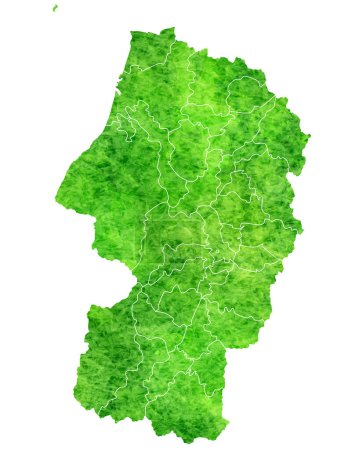 Yamagata-Karte grünes Aquarell-Symbol