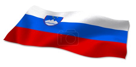 Téléchargez les illustrations : Slovénie drapeau pays icône du monde - en licence libre de droit