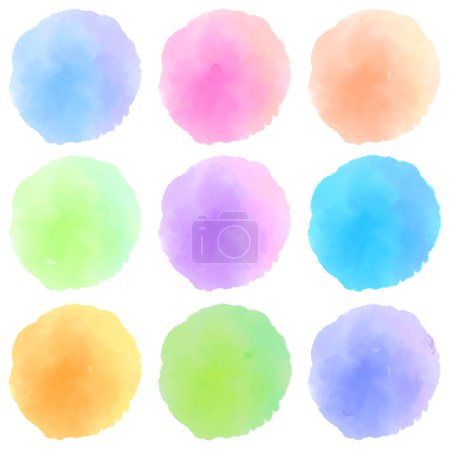 Ilustración de Patrón de círculo de acuarela icono colorido - Imagen libre de derechos