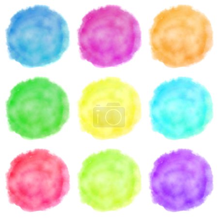 Ilustración de Patrón de círculo de acuarela icono colorido - Imagen libre de derechos
