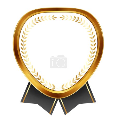 Ilustración de Emblema de oro laurel lazo icono - Imagen libre de derechos