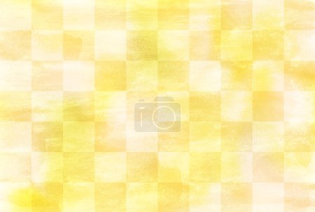 yellow check Japanese paper watercolor background