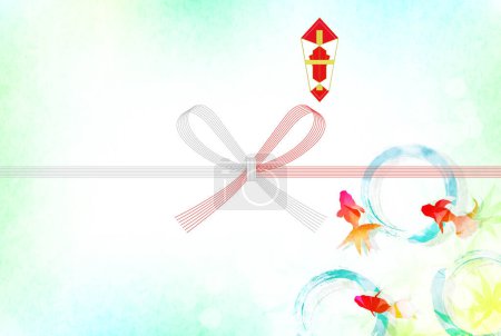 Noshi mid-year gift goldfish Mizuhiki background