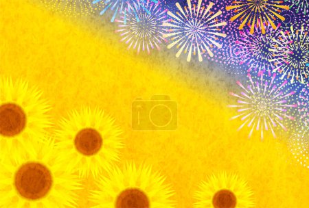 fireworks sunflowers hot weather background