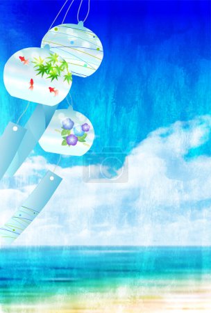 wind chime sea hot weather background