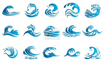 Blaue Wellen und Meeresplätschern