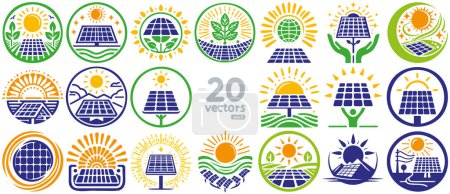 batterie solaire et panneau pour éco-énergie vecteur simple dans la collection de symboles