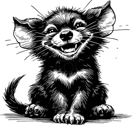 cheerful Tasmanian devil sitting vector drawing