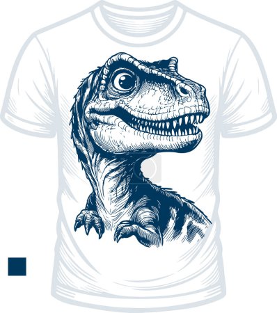 Camiseta impresión dinosaurio vector plantilla diseño