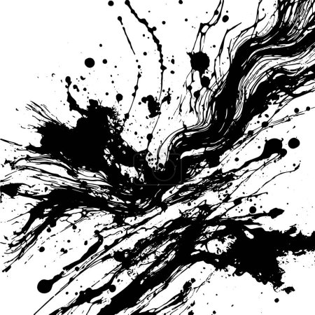 Vektor-abstrakte Hintergründe mit schwarzen Flecken und Schlieren auf weißer Leinwand