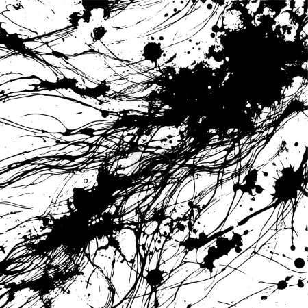 Abstrakte Vektorgrafiken mit schwarzen Flecken und Streifen auf weißem Hintergrund