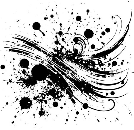 Illustration for Beautiful stains and blots with splashes in a vector stencil design - Royalty Free Image
