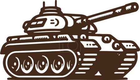 simple vector drawing of a tank with a stencil