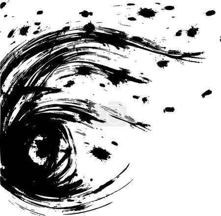 Wirbelndes Schwarz streicht eine Bewegung, die einem Whirlpool auf einem abstrakten Hintergrund ähnelt