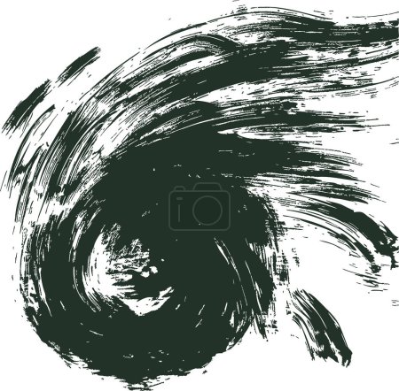 Vector abstract background with swirling black blots a whirlpool effect depicted by ink smudges