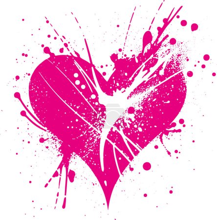 Ilustración de Corazón roto rosa en dibujo vectorial - Imagen libre de derechos