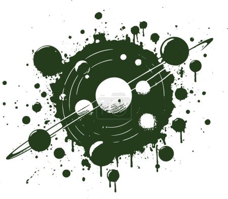 star system in abstract stencil vector illustration
