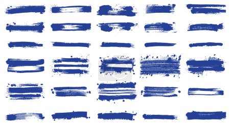 Illustration for Decorative brushes in the form of stains with splashes, collection in vector format - Royalty Free Image