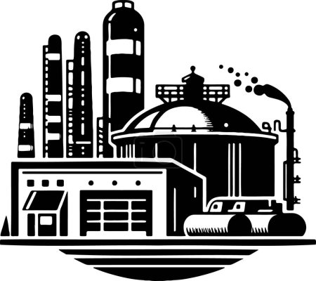 Ilustración de Representación vectorial de una instalación de procesamiento de petróleo - Imagen libre de derechos