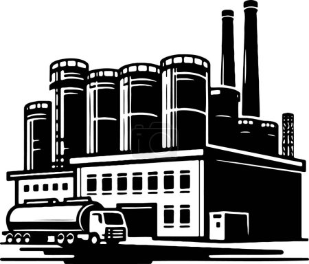 Ilustración de Ilustración vectorial de una instalación de procesamiento de aceite - Imagen libre de derechos