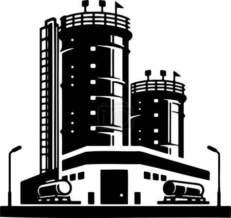 Basic vector depiction of a petroleum refinery