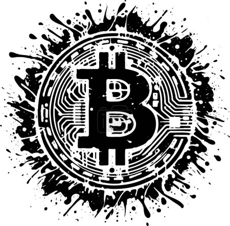 crypto-monnaie sous la forme d'une tache avec éclaboussures dans un dessin abstrait