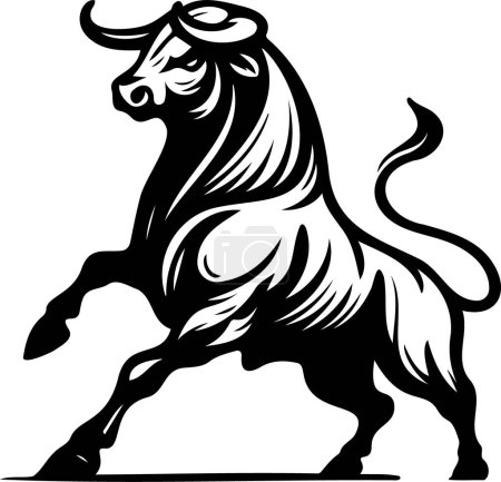 Illustration for Striking vector image of a monochrome bull - Royalty Free Image