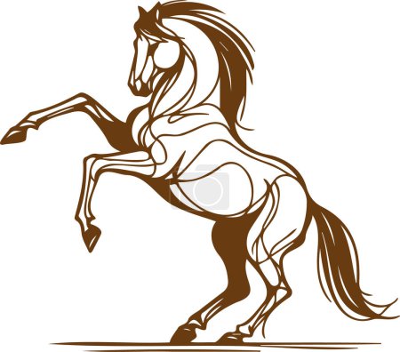 Foto de Dibujo del bosquejo del vector del caballo con estilo minimalista - Imagen libre de derechos