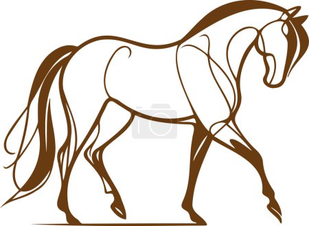 Caballo Dibujo vectorial contemporáneo de un caballo
