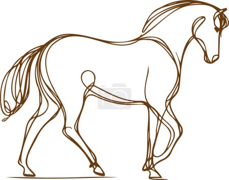 Horse Minimalist vector artwork in sketch style