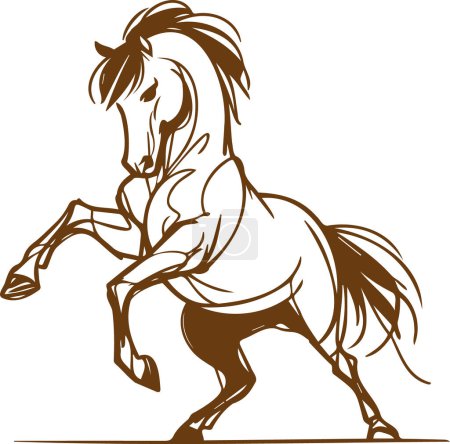 Horse Minimalist vector sketch of a mare