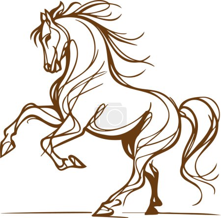 Horse Simple vector sketch of a mare
