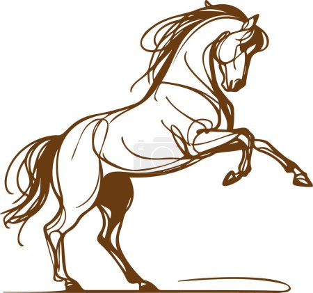 Horse Simplistic vector illustration in sketch style