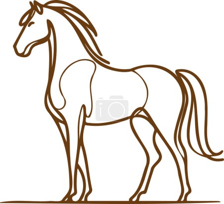 Horse Sleek vector sketch of a horse
