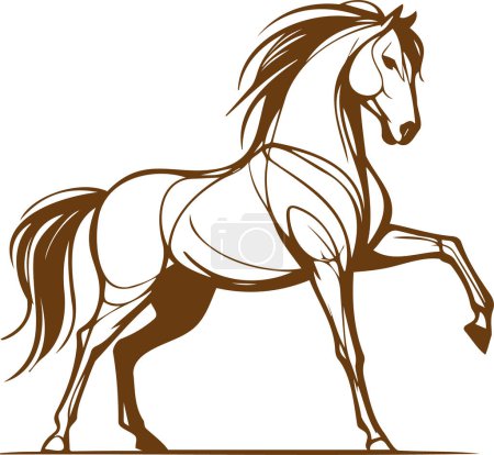 Caballo Ilustración vectorial sofisticada de un equino minimalista