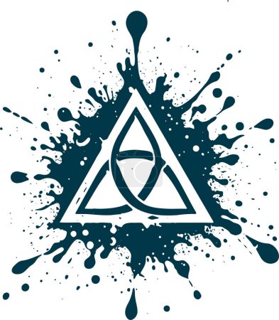Triquetra in the middle of the triangle which is inside the vlksa with splashes