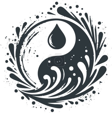 Ilustración de Diseño de la plantilla vectorial del símbolo Yin y Yang - Imagen libre de derechos