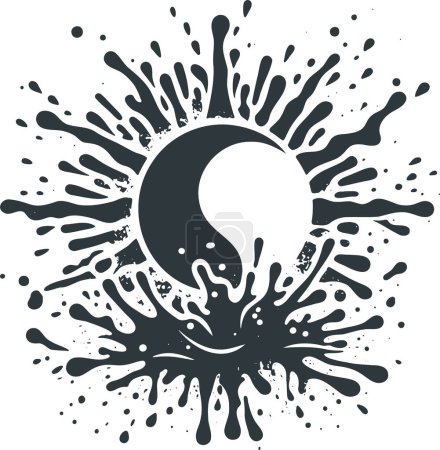 Ilustración de Elegante plantilla vectorial con Yin y Yang - Imagen libre de derechos